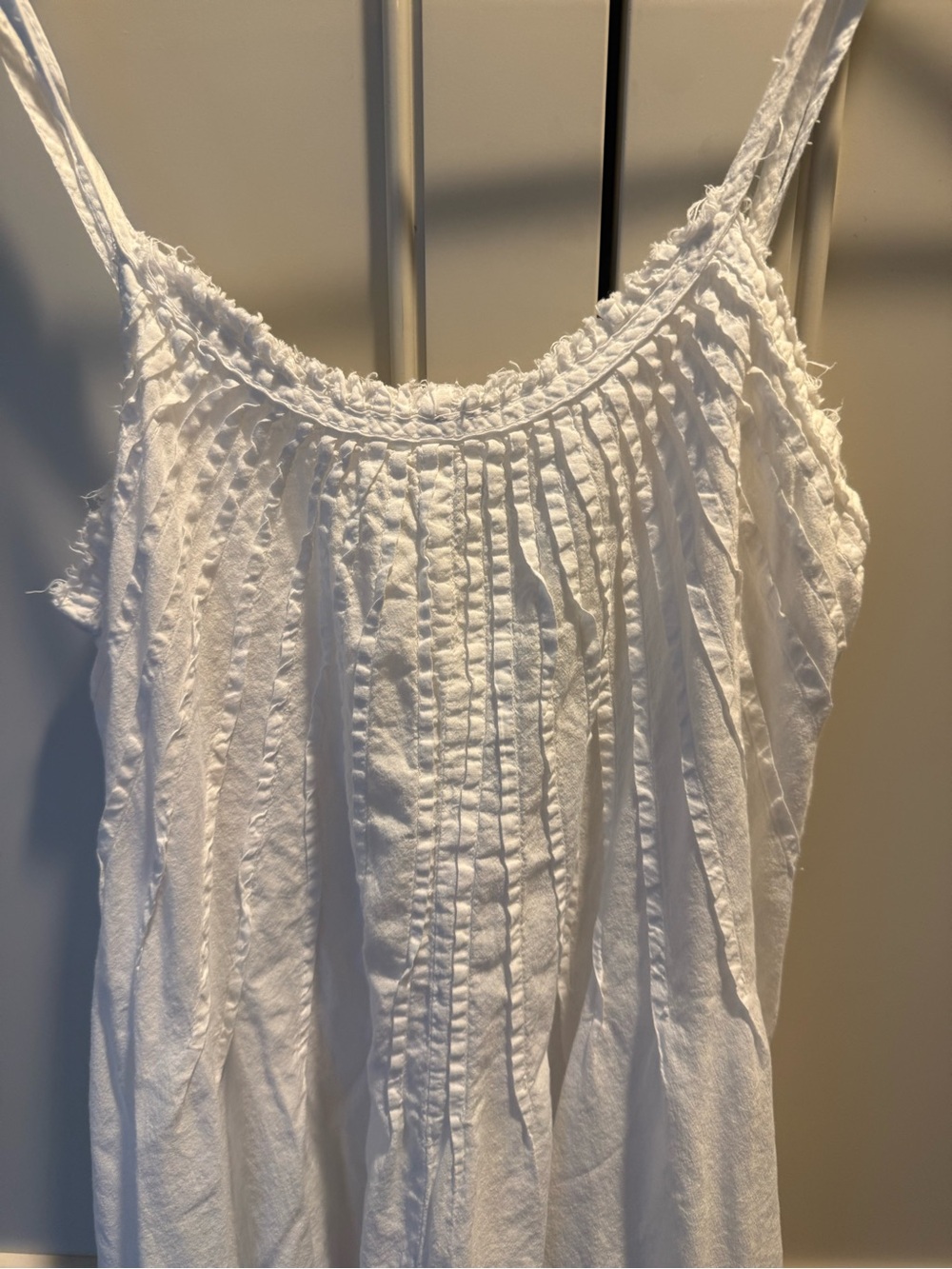 Love Stitch White Cotton Slip Dress with Pintuck & Lace Trim - Picture 2 of 4